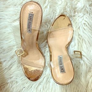 Clear strap heels